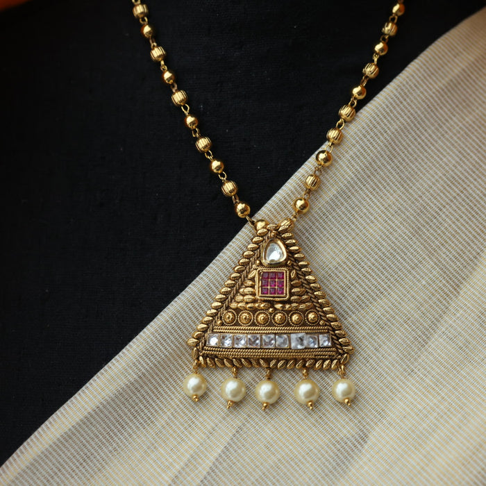 Antique pendant short necklace with earrings PEN2311