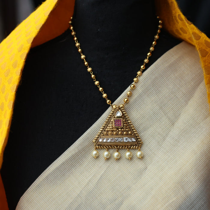 Antique pendant short necklace with earrings PEN2311