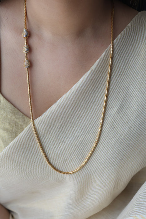 Heritage gold plated white stone kodi chain HC2819