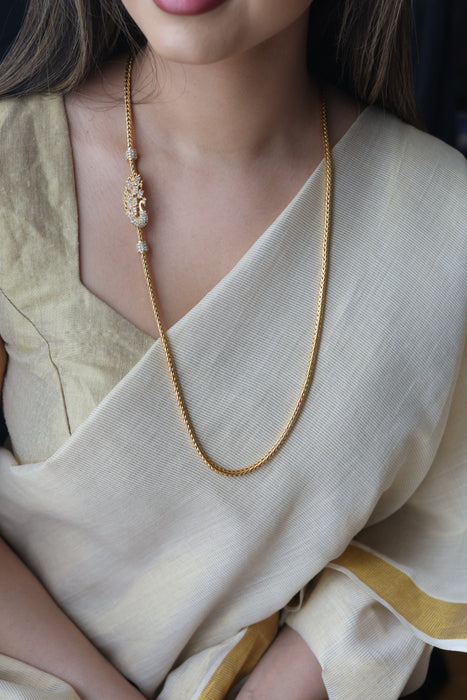 Heritage gold plated white stone kodi chain HC289