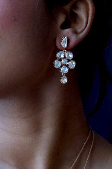 Minimal kundan choker necklace with earrings MS876