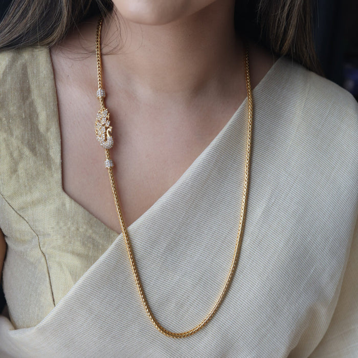 Heritage gold plated white stone kodi chain HC289