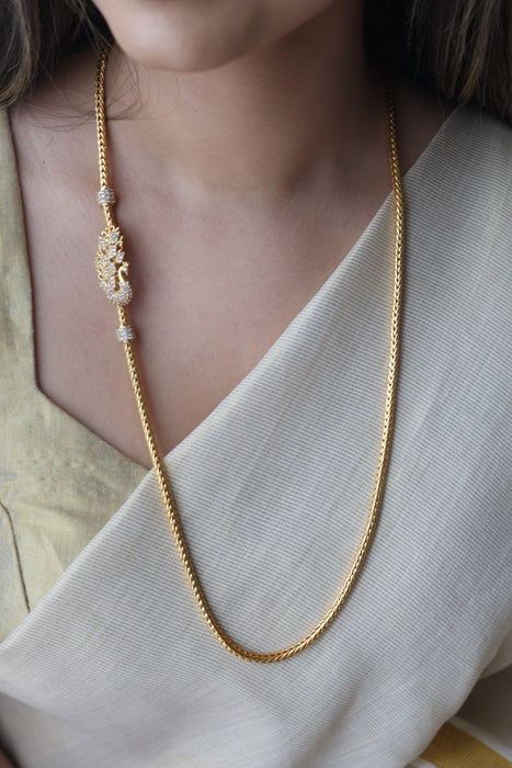 Heritage gold plated white stone kodi chain HC289