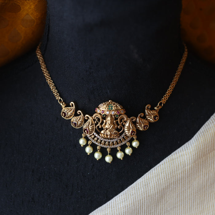 Antique temple design choker necklace with earrings CCB1722