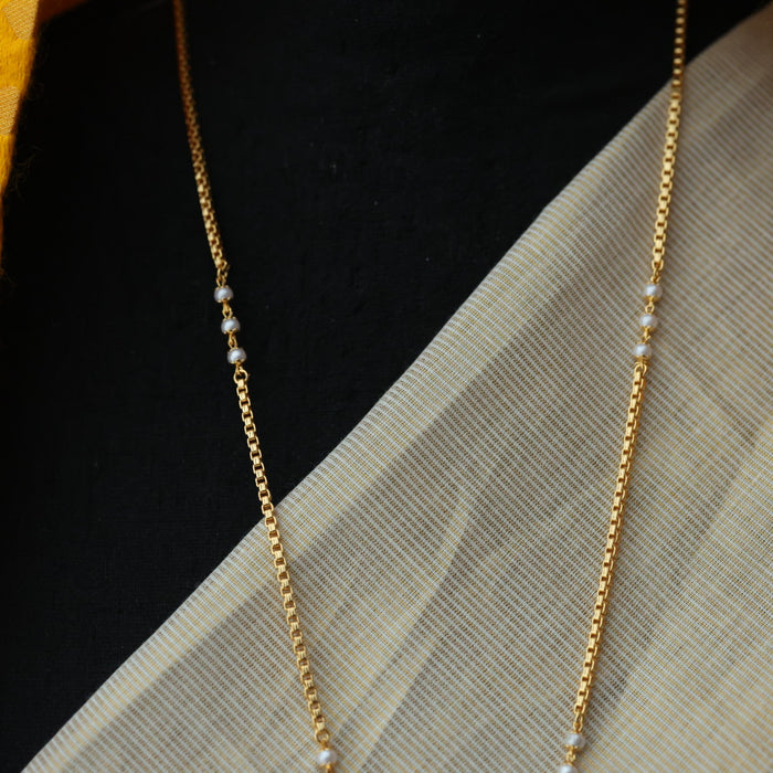 Heritage gold plated padakam long chain with earrings HP7625
