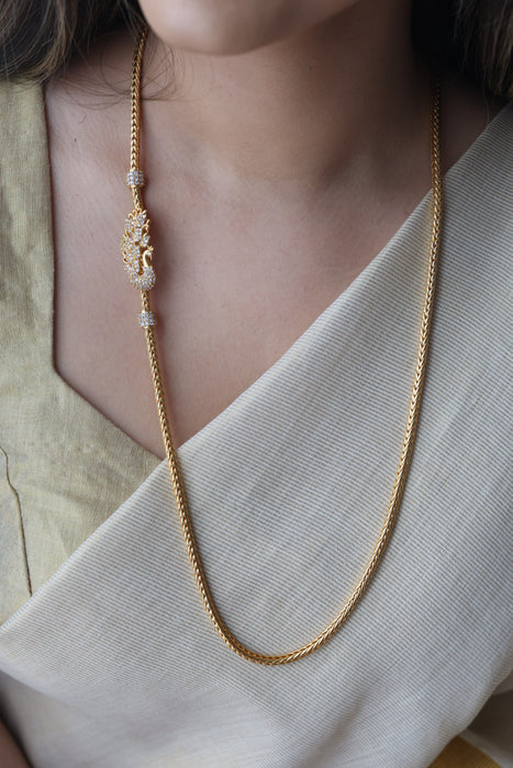 Heritage gold plated white stone kodi chain HC289