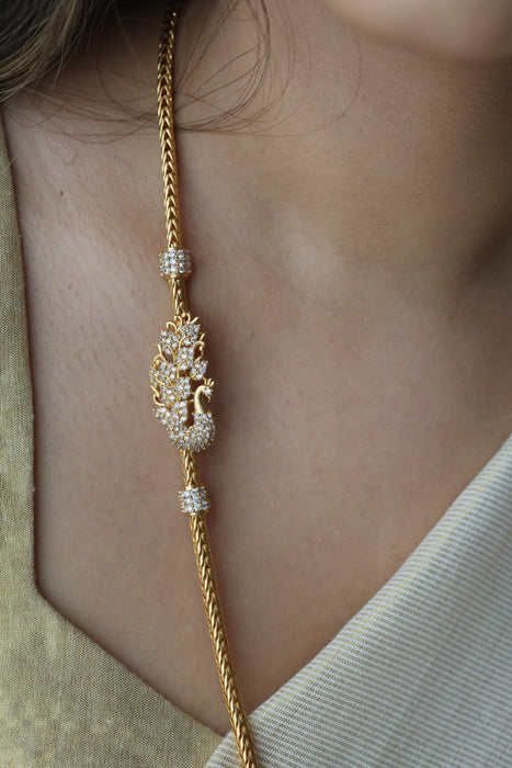 Heritage gold plated white stone kodi chain HC289