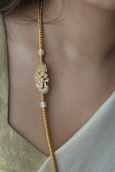 Heritage gold plated white stone kodi chain HC289