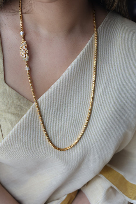 Heritage gold plated white stone kodi chain HC289