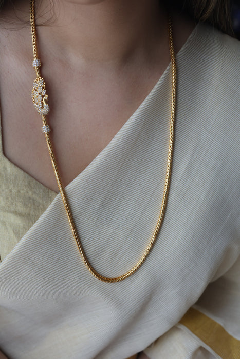 Heritage gold plated white stone kodi chain HC289