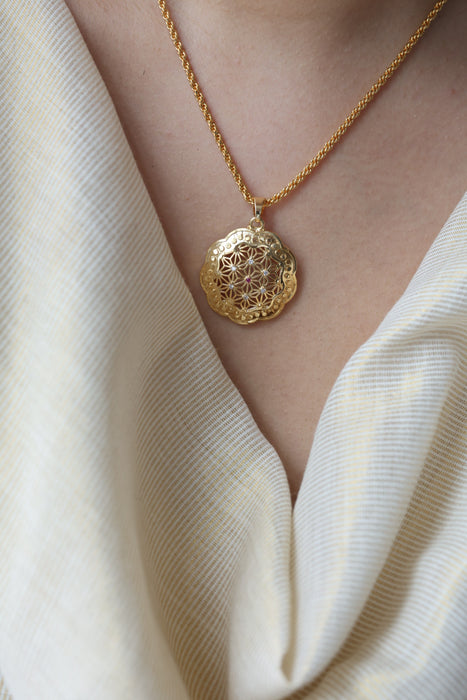 Heritage gold plated simple pendant short chain HC764