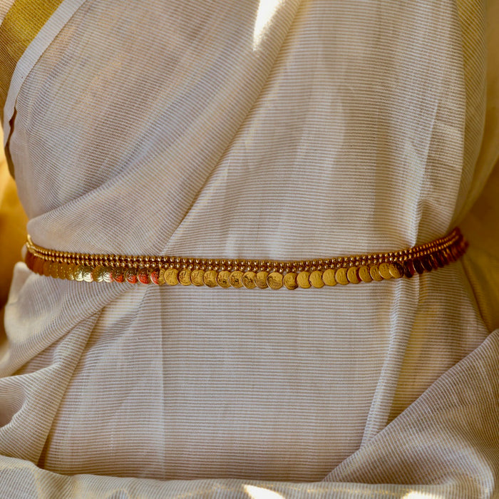 Heritage plain gold coin design waistchain HW7990