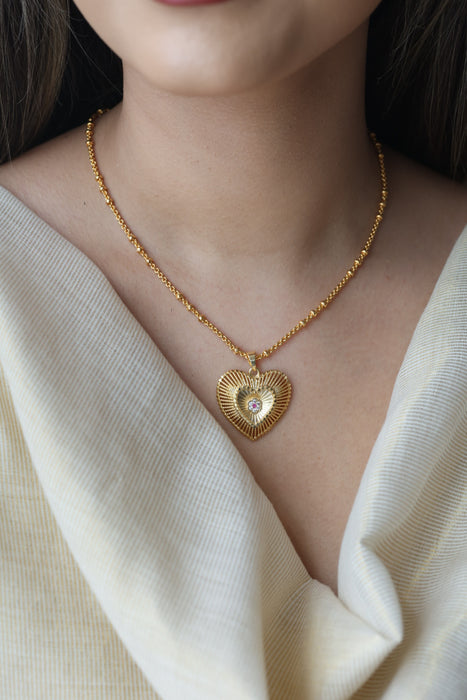 Heritage gold plated simple pendant short chain HC8913