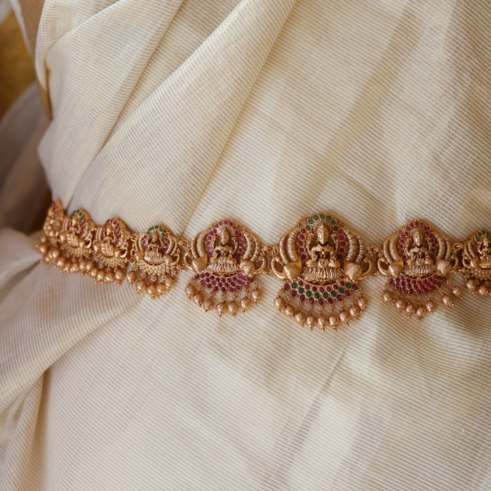 Antique plain gold temple design waistchain AW74222