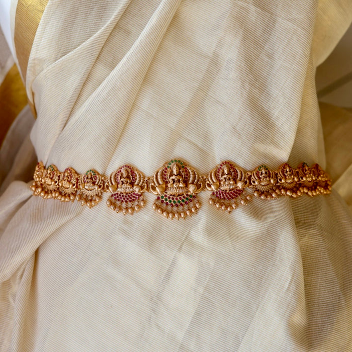 Antique plain gold temple design waistchain AW74222