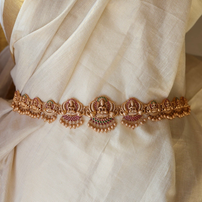 Antique plain gold temple design waistchain AW74222