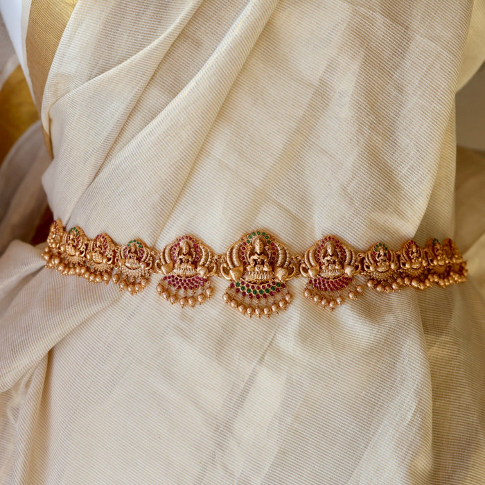 Antique plain gold temple design waistchain AW74222