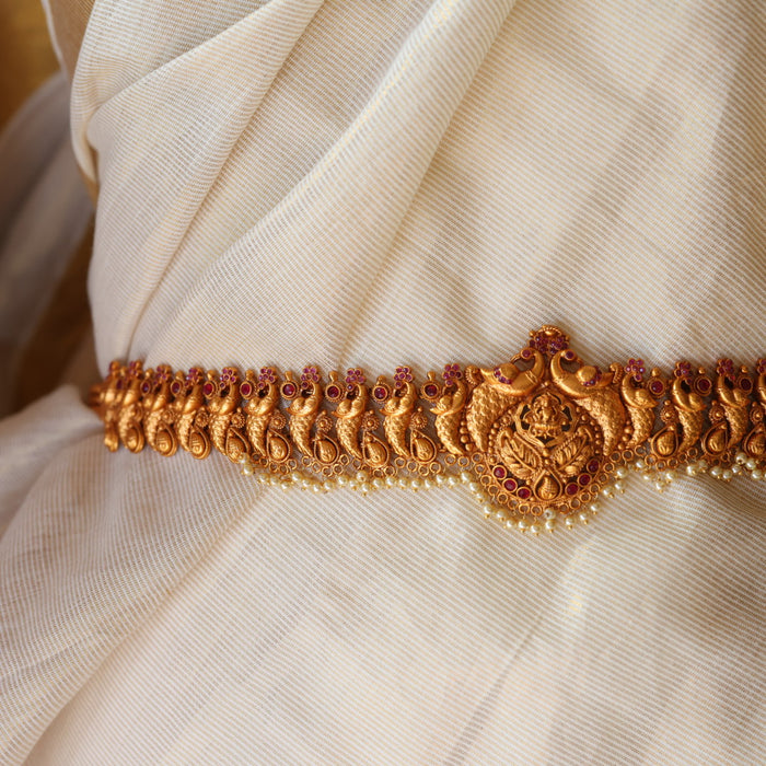 Antique plain gold temple design design waistchain AW432