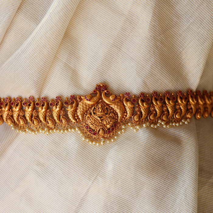 Antique plain gold temple design design waistchain AW432