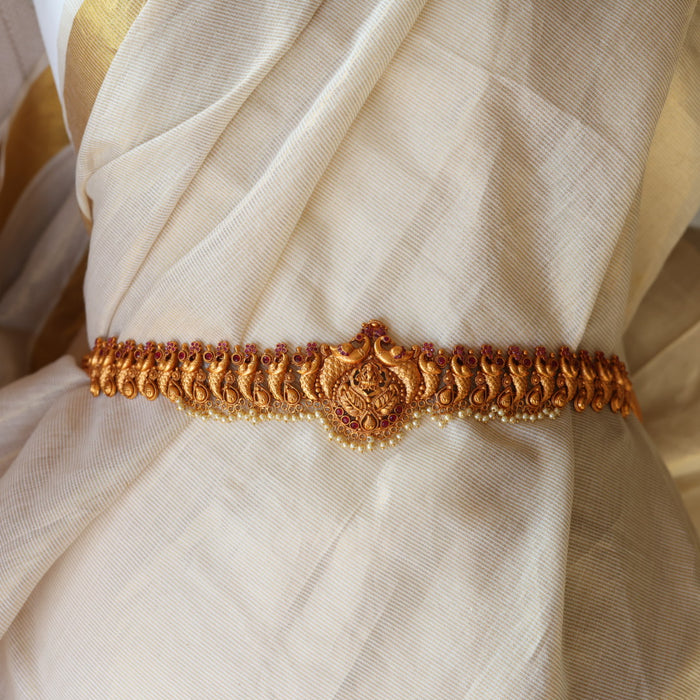 Antique plain gold temple design design waistchain AW432