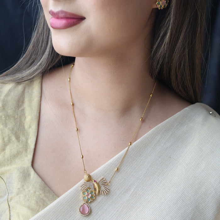 Antique pendant chain with earrings TTS4628