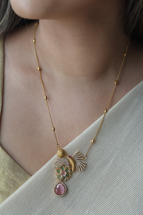 Antique pendant chain with earrings TTS4628