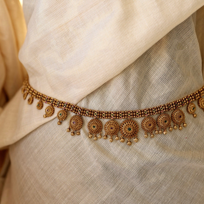 Antique gold temple design waistchain AW45699