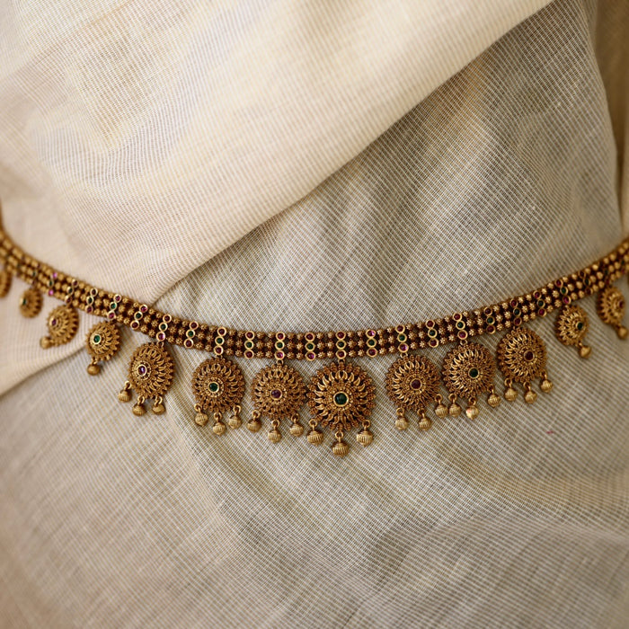 Antique gold temple design waistchain AW45699