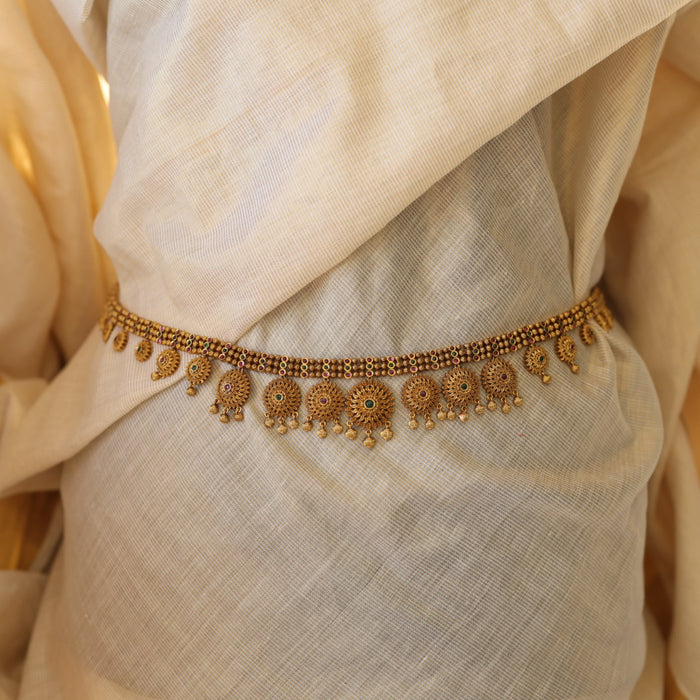 Antique gold temple design waistchain AW45699