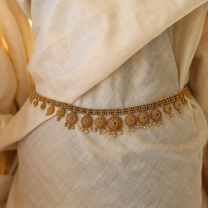 Antique gold temple design waistchain AW45699