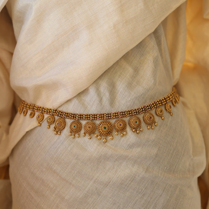 Antique gold temple design waistchain AW45699