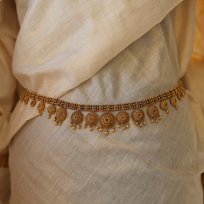 Antique gold temple design waistchain AW45699