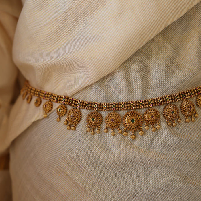 Antique gold temple design waistchain AW45699