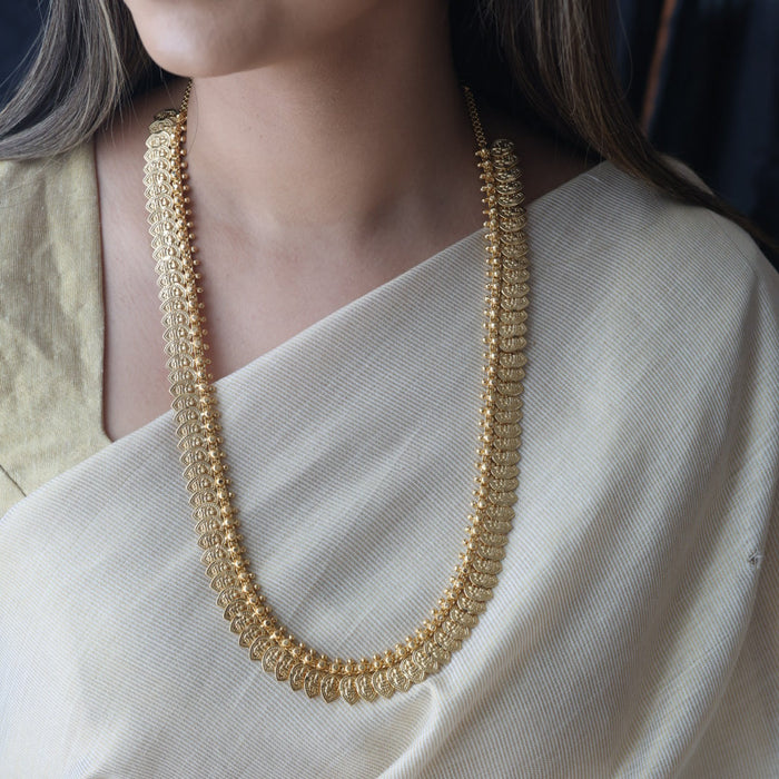 Heritage gold plated mango design long necklace HL6212