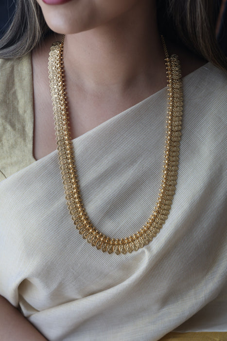 Heritage gold plated mango design long necklace HL6212