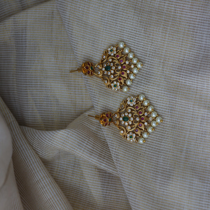 Antique short necklace with earrings S1B11233