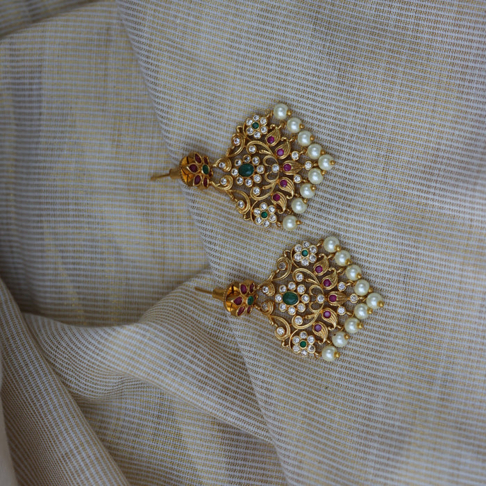 Antique short necklace with earrings S1B11233