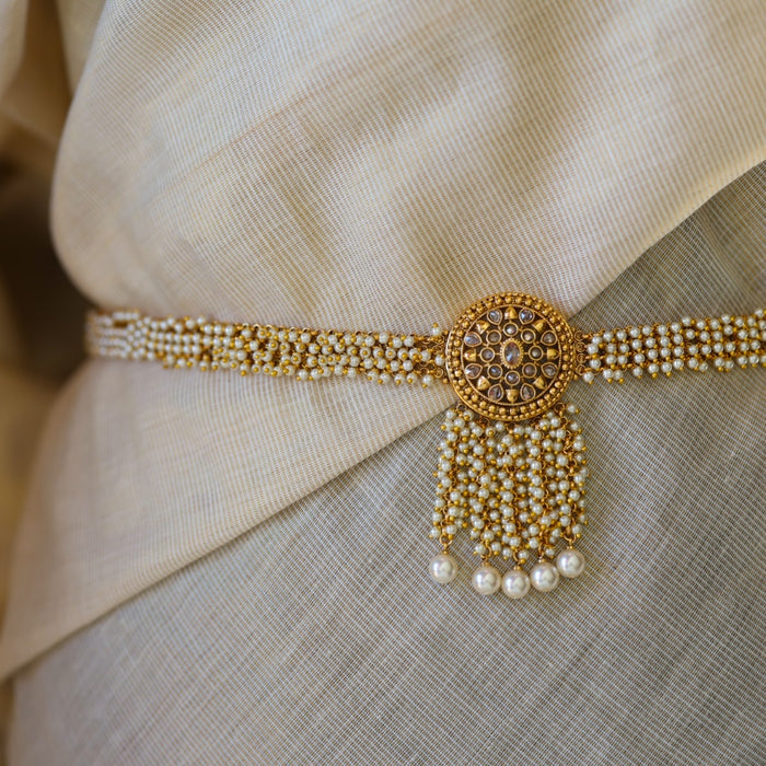 Antique gold and pearl waistchain AW1900