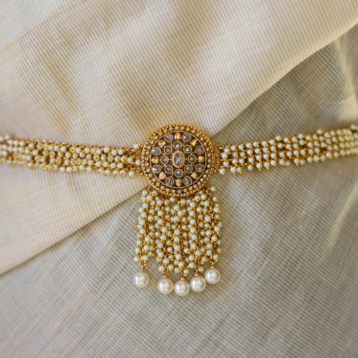 Antique gold and pearl waistchain AW1900