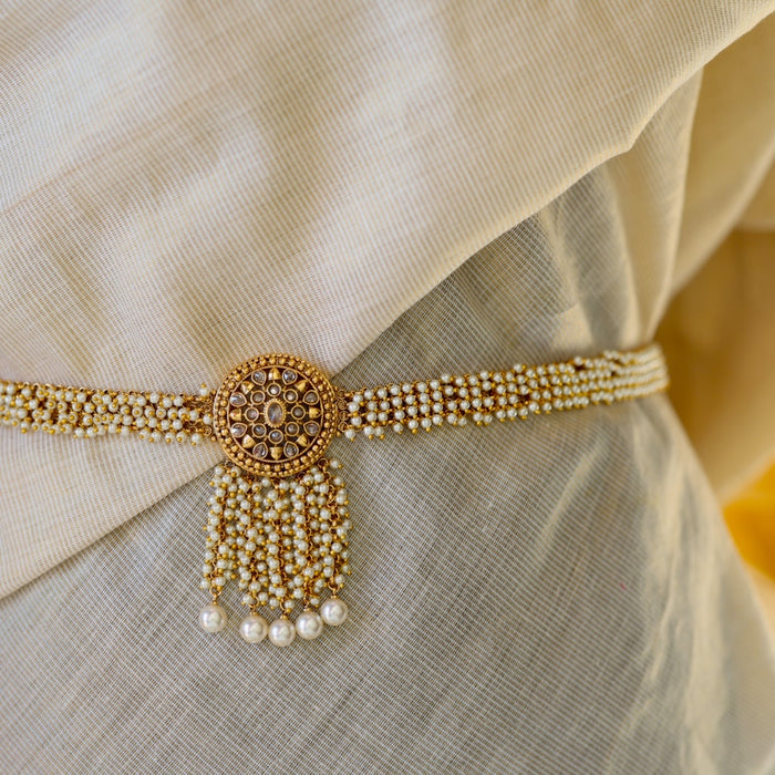 Antique gold and pearl waistchain AW1900