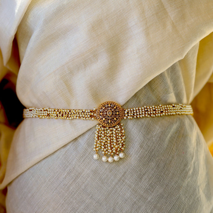 Antique gold and pearl waistchain AW1900