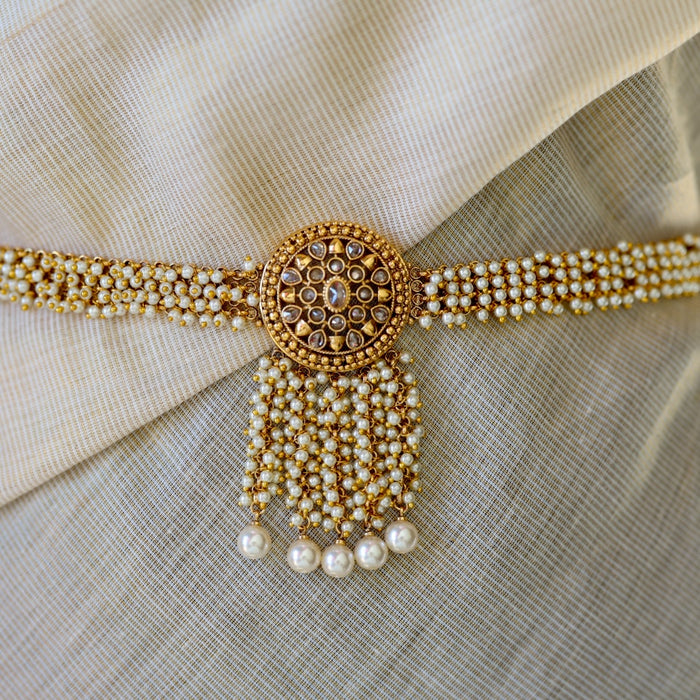 Antique gold and pearl waistchain AW1900
