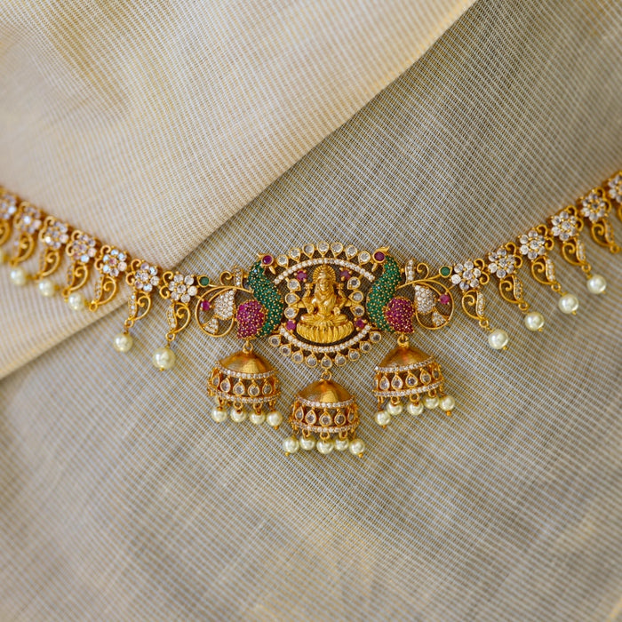 Antique gold and pearl temple design waistchain AW4567