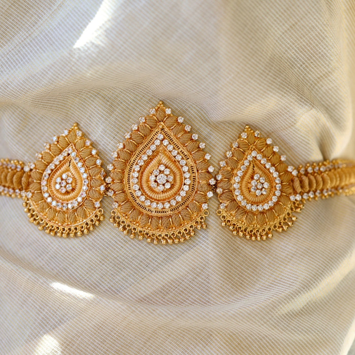 Heritage gold plated white stone waistchain HW11112