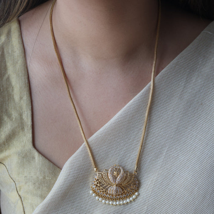 Heritage gold plated short padakam necklace H112