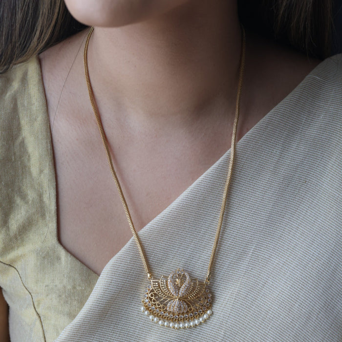 Heritage gold plated short padakam necklace H112