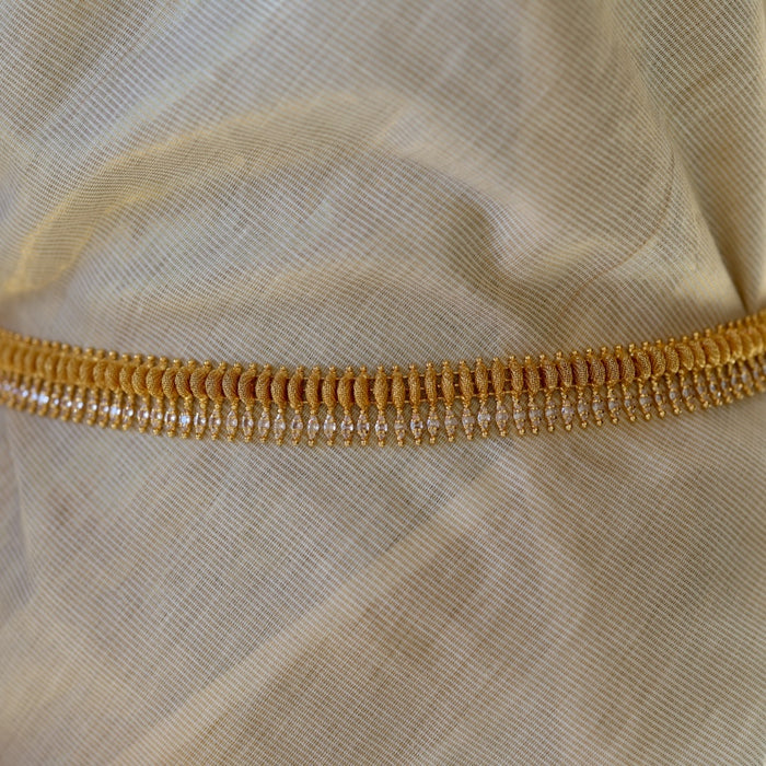 Heritage gold plated white stone waistchain HW34533