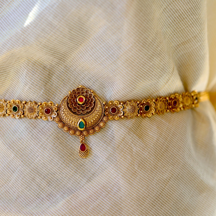 Antique gold temple design waistchain AW4569
