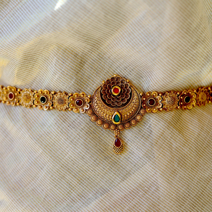 Antique gold temple design waistchain AW4569