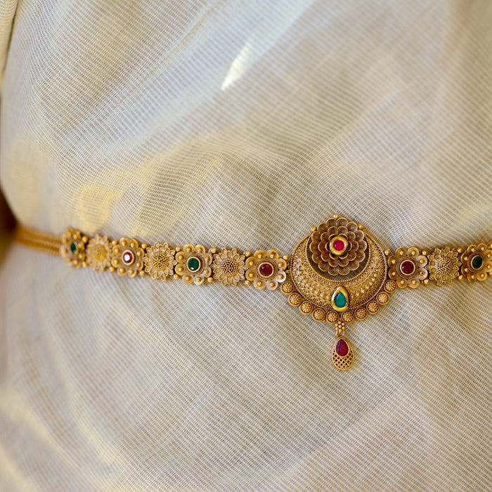 Antique gold temple design waistchain AW4569